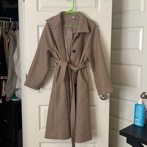 Brown trench coat